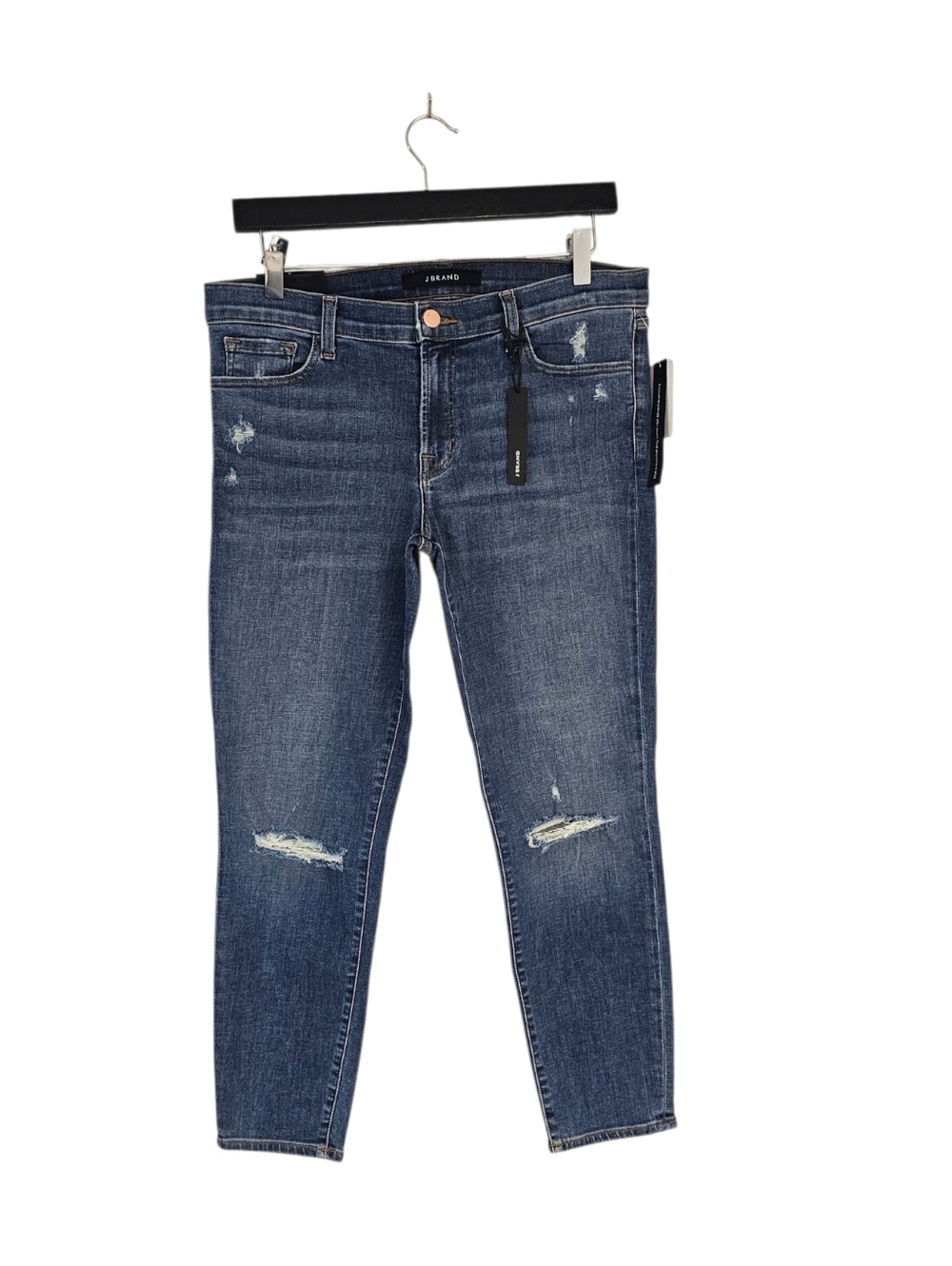 J Brand Cropped Low Rise Distressed Skinny Blue Jeans 31 NWT